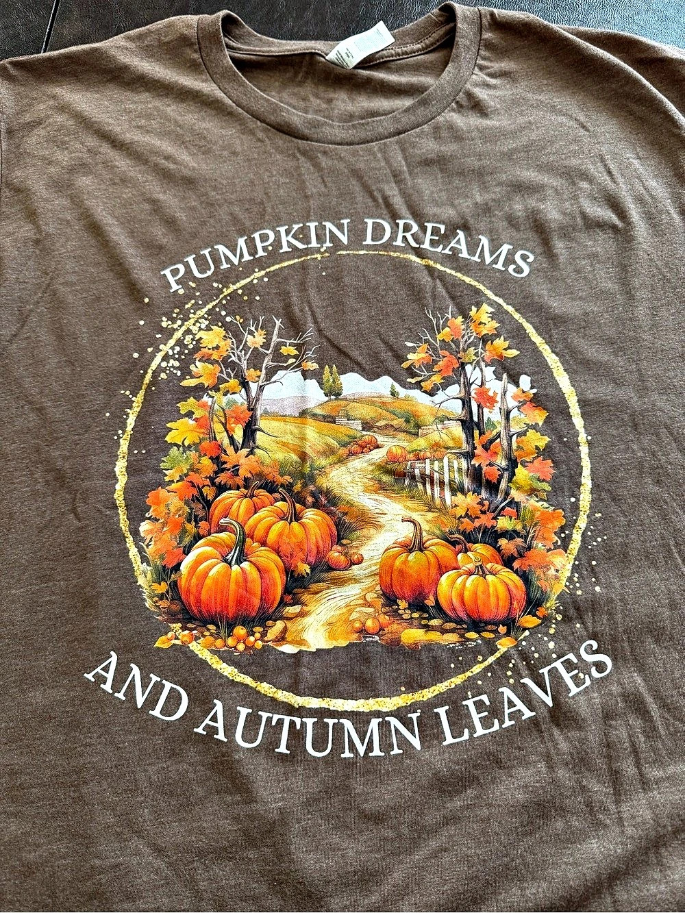 Gildan Pumpkin Dreams Graphic Tee in Brown